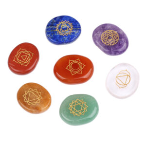 7er Set Chakra-Steine mit Goldgravur