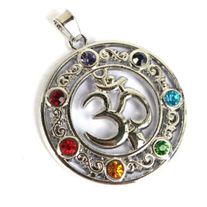 Chakra Anhänger –  silber mit Om / Aum